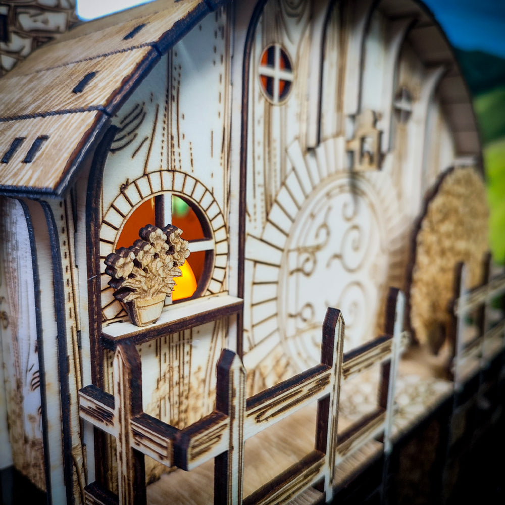 DIY Maison de Hobbit en bois - Puzzle 3D - TELECHARGEMENT UNIQUEMENT