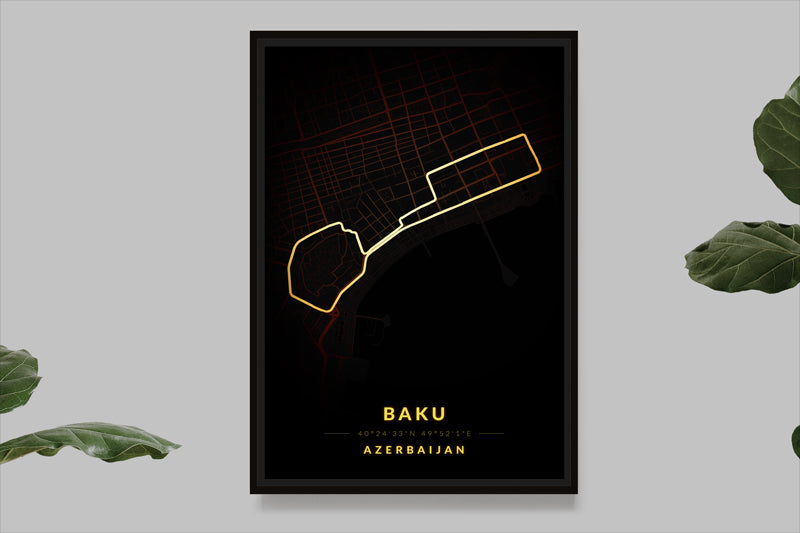 Baku - Azerbaidjan - Carte Vintage