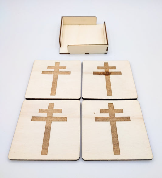 Set of 4 Cross of Lorraine coasters