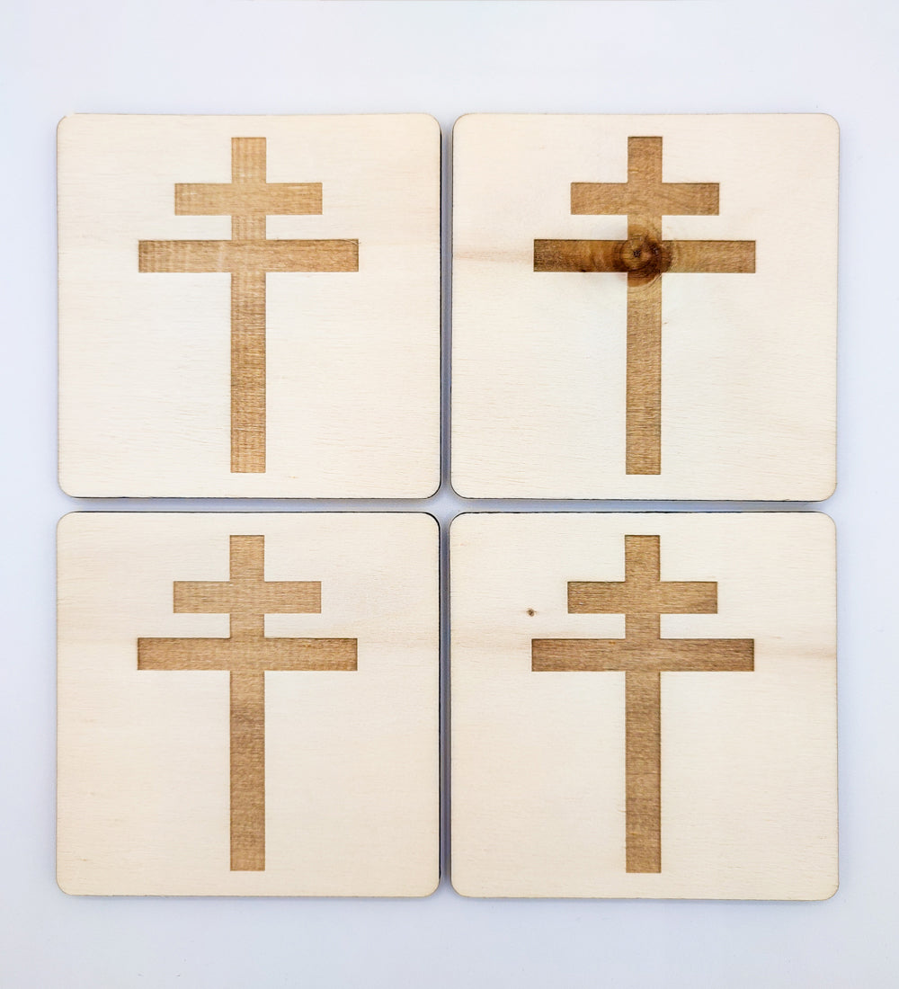Set of 4 Cross of Lorraine coasters