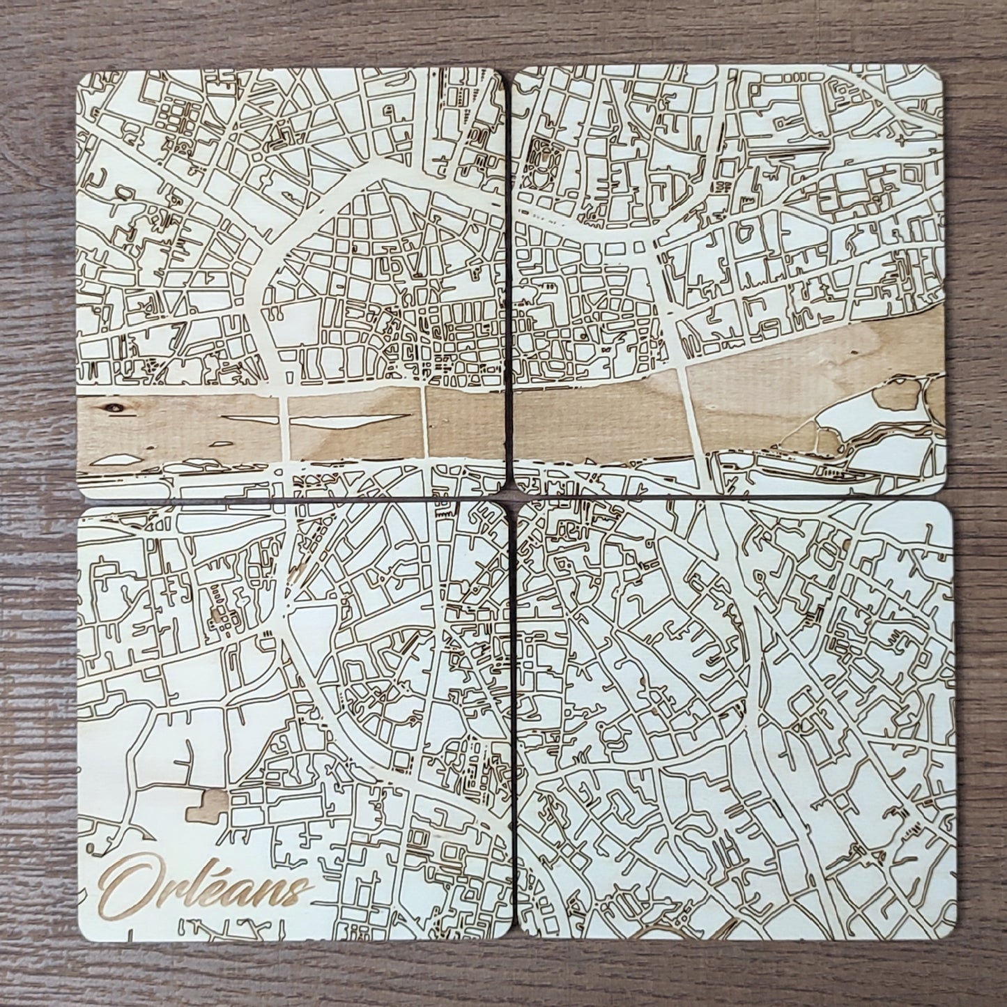 Set of 4 coasters from the city of Orléans
