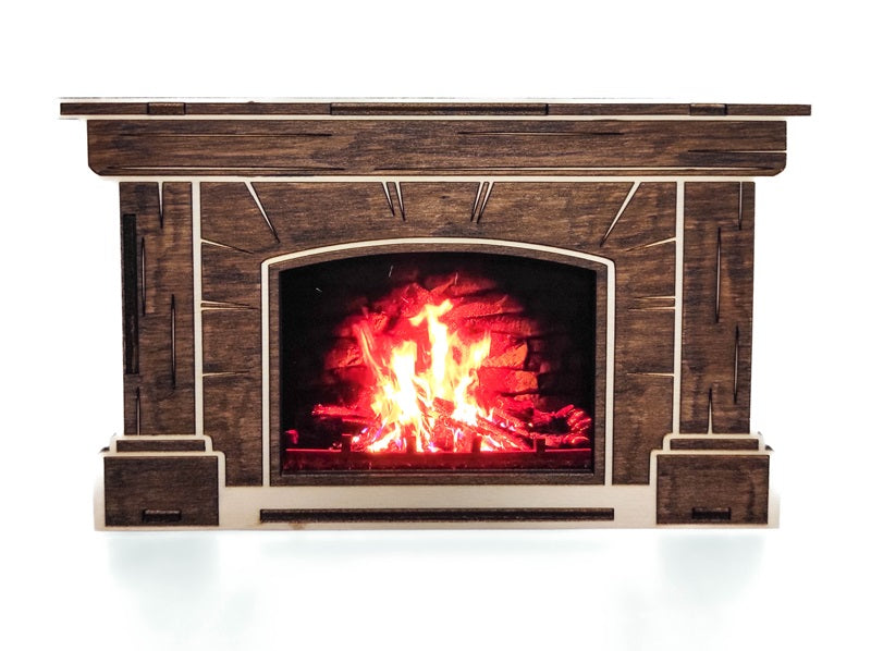 DIY decoration Wooden fireplace hearth for telephone - Christmas decoration - DOWNLOAD ONLY