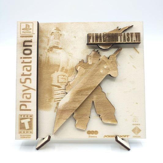 Final Fantasy VII - Decorative PS1 Wooden Cartridge