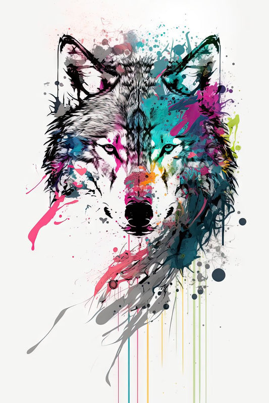 Wolf - Splash Paint - Artwork
