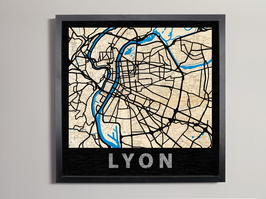 Lyon - Wooden map