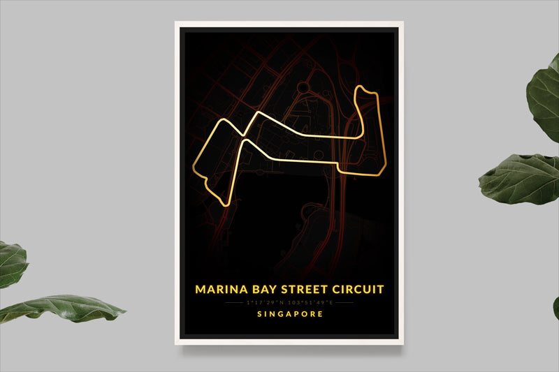 Marina Bay Street Circuit - Singapore - Carte Vintage