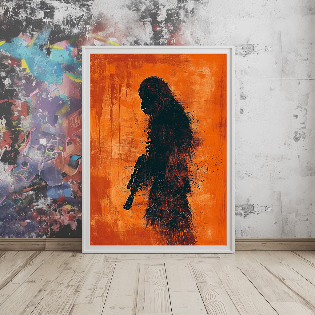 Chewbacca - Minimalist Orange Silhouette