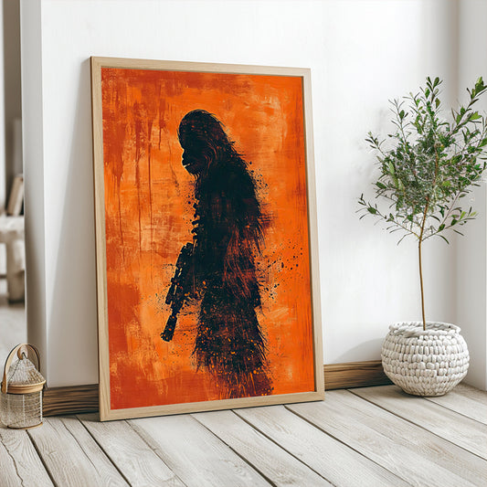Chewbacca - Minimalist Orange Silhouette