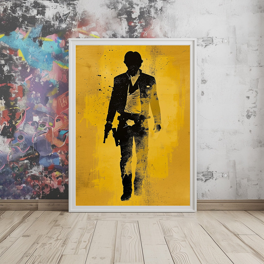 Han Solo - Minimalist Yellow Silhouette
