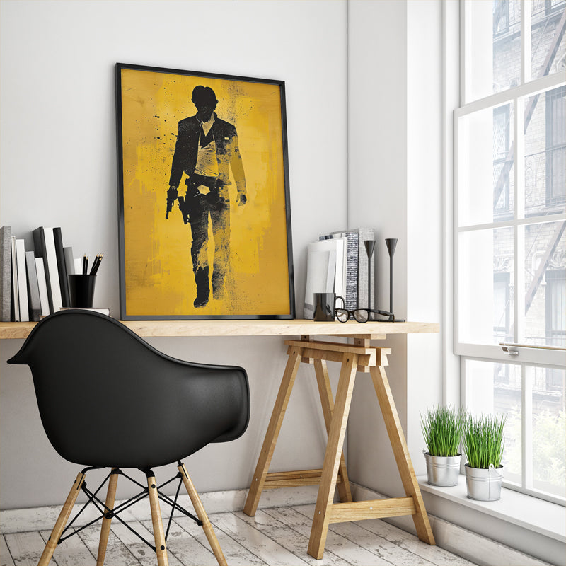 Han Solo - Minimalist Yellow Silhouette