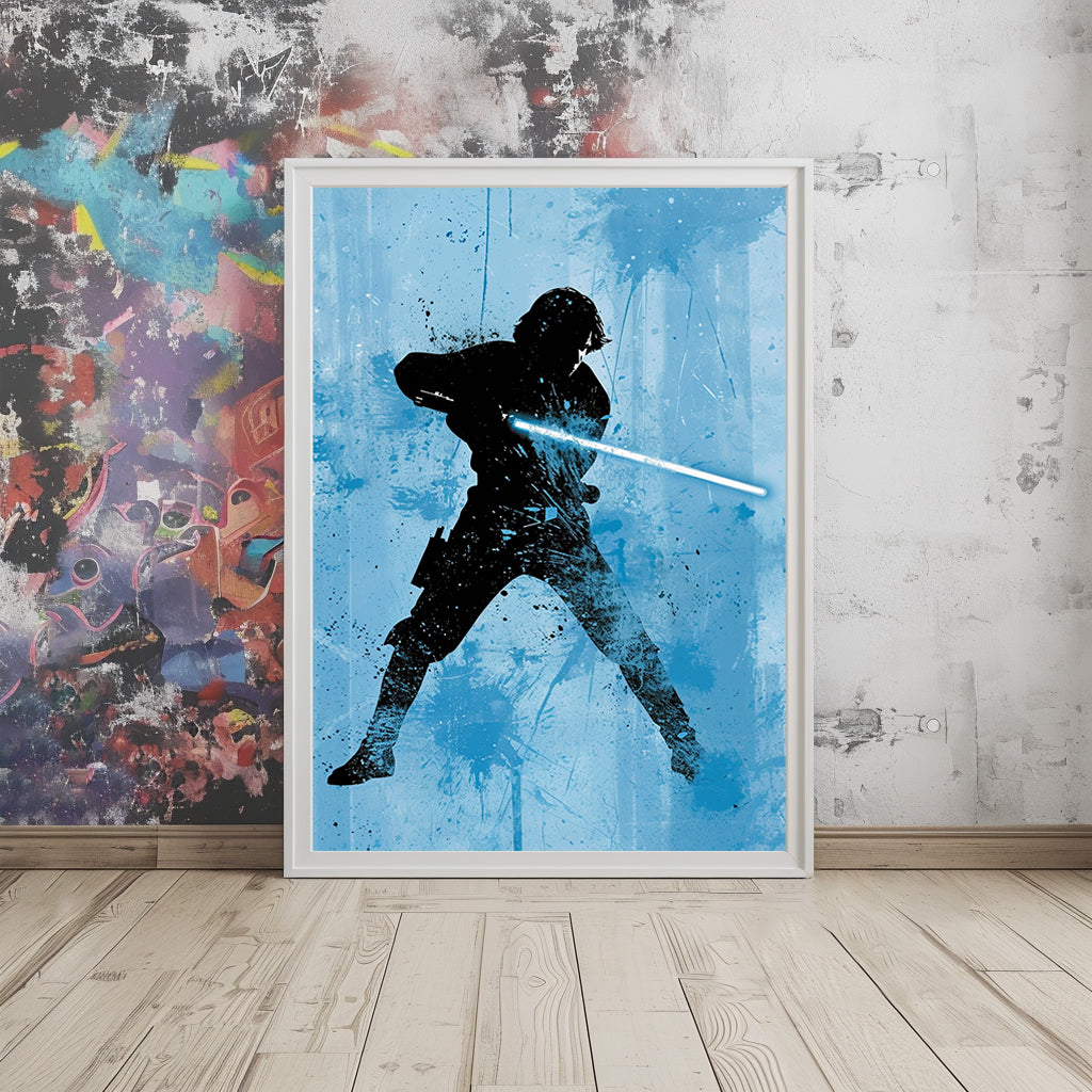 Luke Skywalker - Minimalist Blue Silhouette