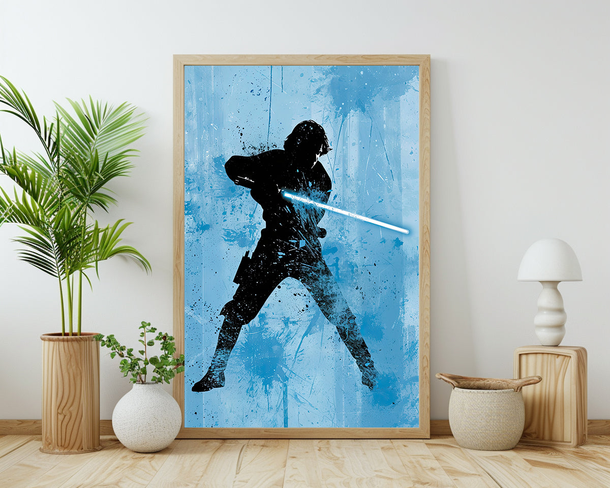 Luke Skywalker - Minimalist Blue Silhouette