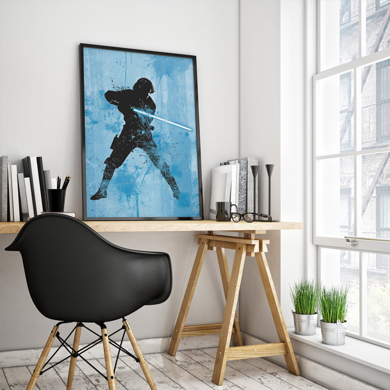 Luke Skywalker - Minimalist Blue Silhouette