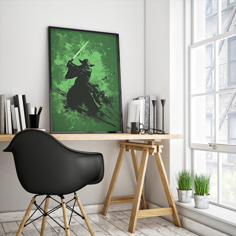 Yoda - Minimalist Green Silhouette