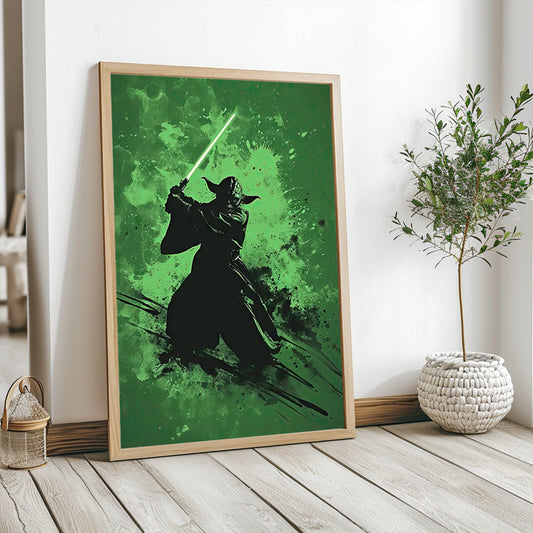 Yoda - Minimalist Green Silhouette