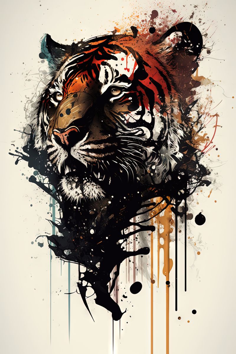 Tiger III - Splash Paint - Artwork