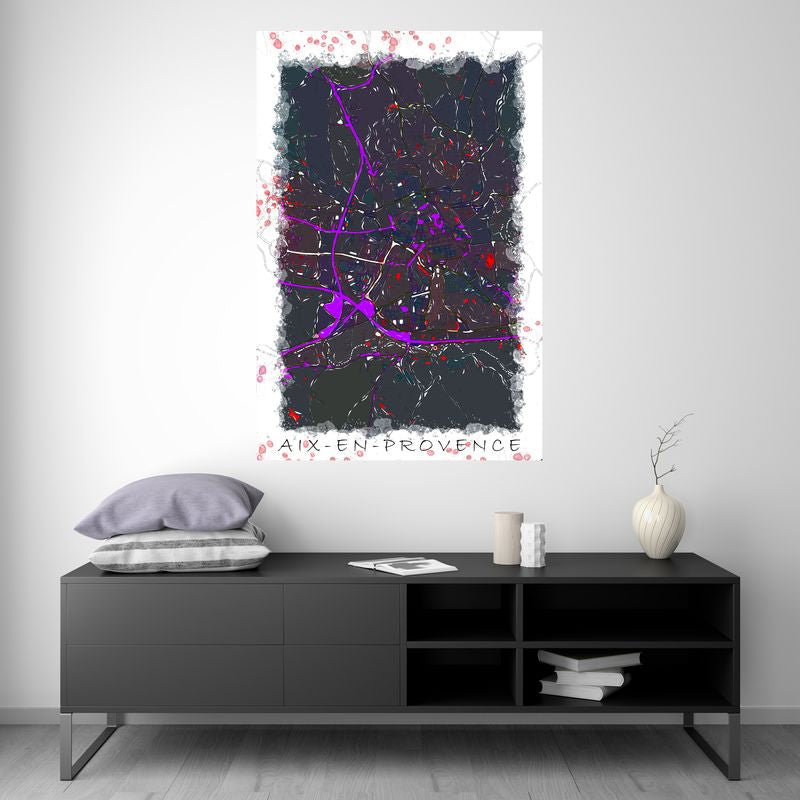 Aix-en-Provence - Carte PopArt
