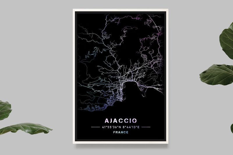 Ajaccio - Pastel Map