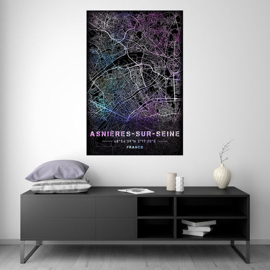 Asnières-sur-Seine - Map Pastel