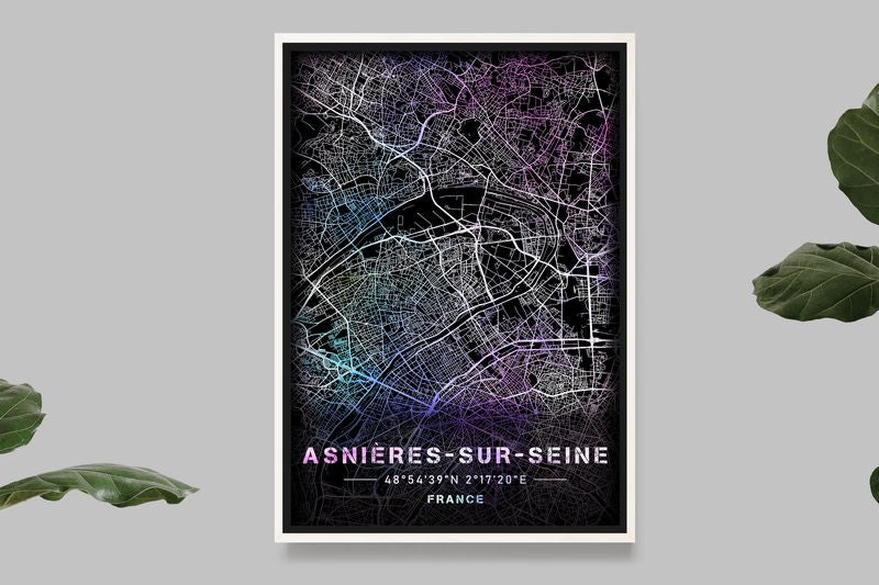Asnières-sur-Seine - Map Pastel