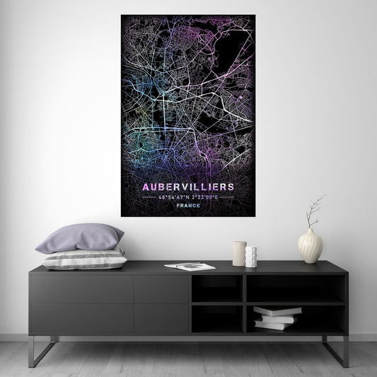Aubervilliers - Pastel Map
