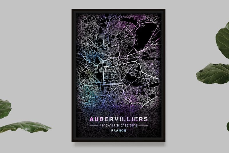 Aubervilliers - Pastel Map