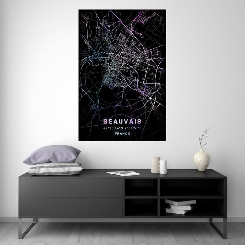 Beauvais - Pastel Map