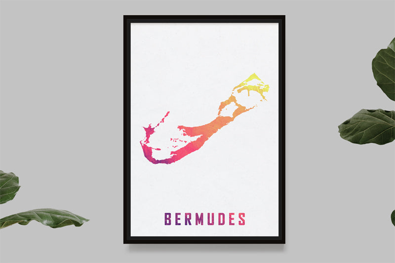 Bermuda - Watercolor Map