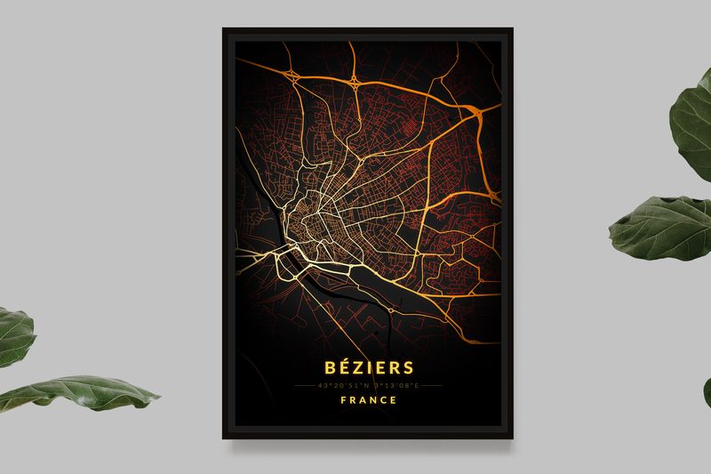 Beziers - Vintage Map