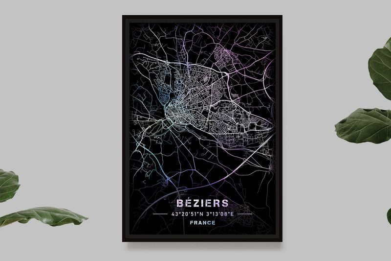 Béziers - Pastel Map