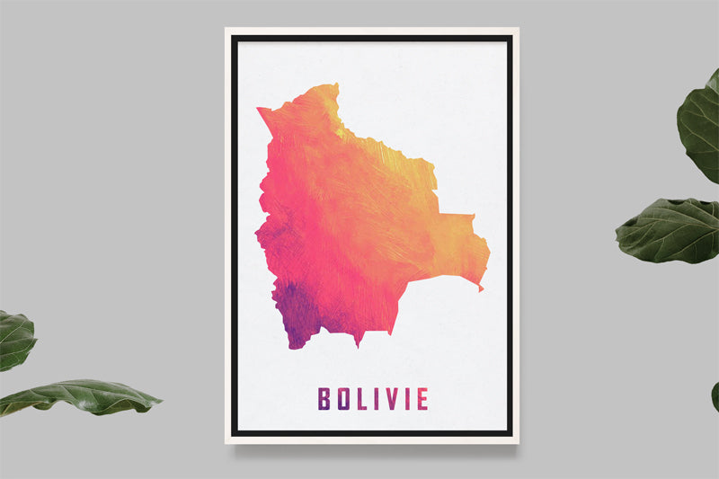 Bolivia - Watercolor Map