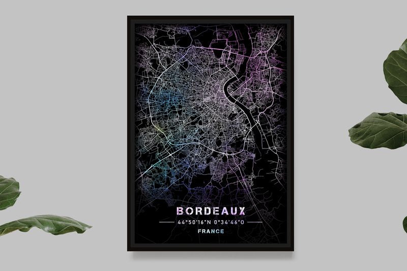 Bordeaux - Pastel Map