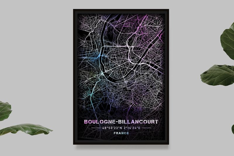 Boulogne-Billancourt - Pastel Map