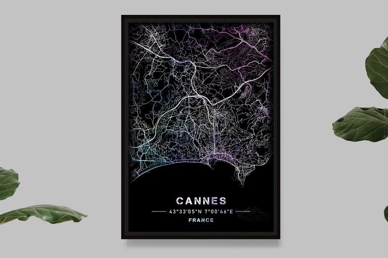 Cannes - Pastel Map