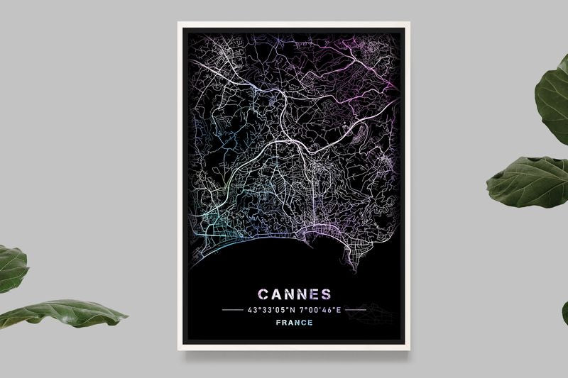 Cannes - Pastel Map