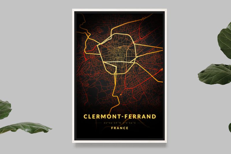 Clermont-Ferrand - Vintage Map