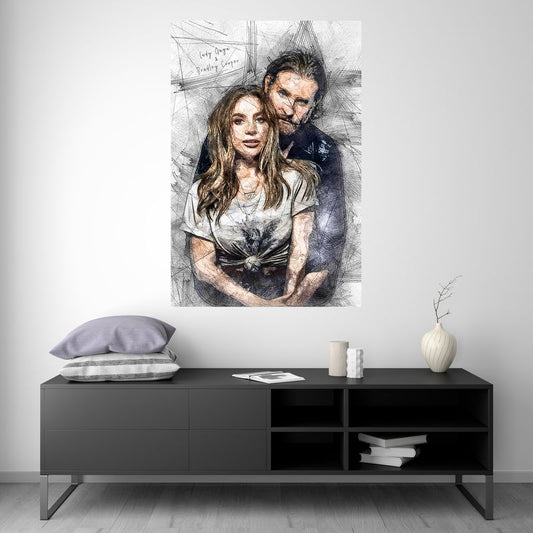 Lady Gaga and Bradley Cooper - Illustration