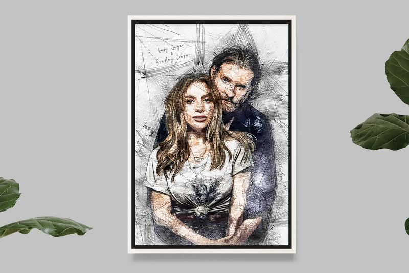 Lady Gaga and Bradley Cooper - Illustration