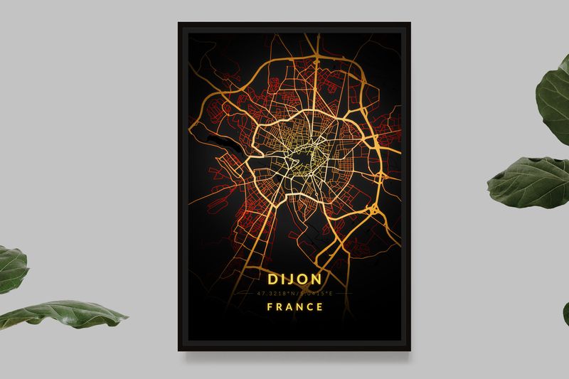 Dijon - Vintage Map