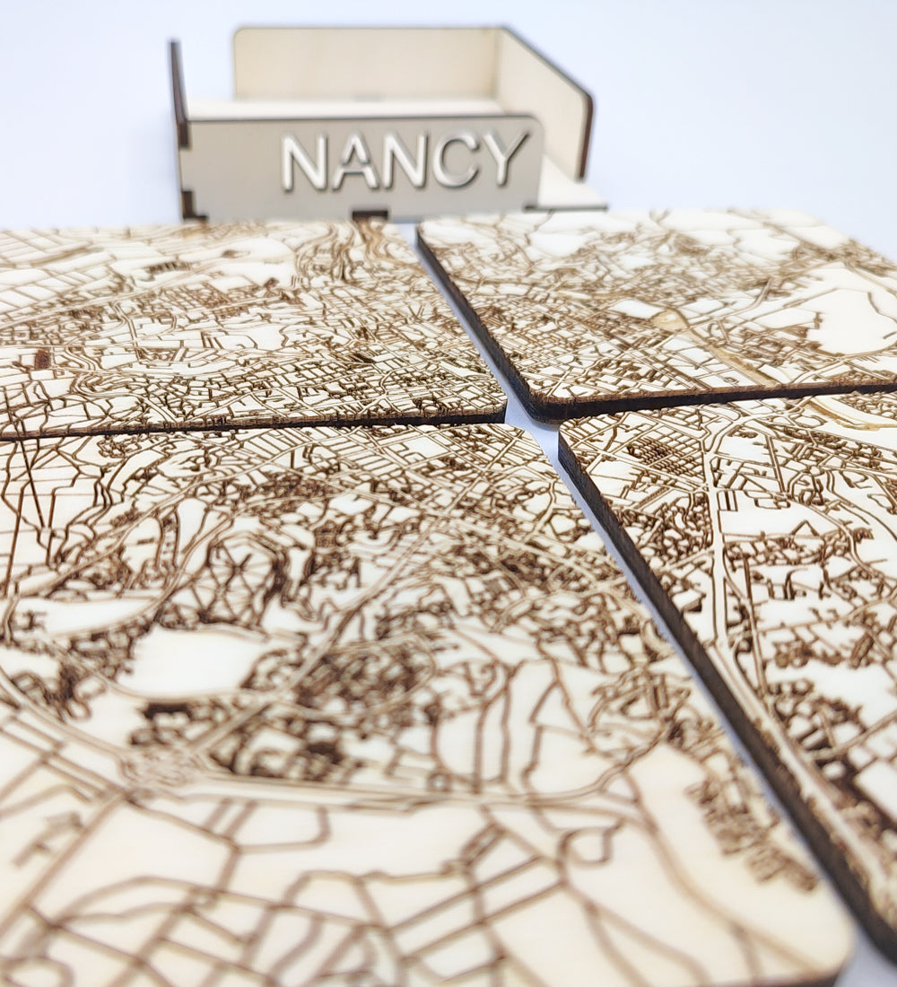 Set of 4 coasters from the city of Nancy in Meurthe-et-Moselle