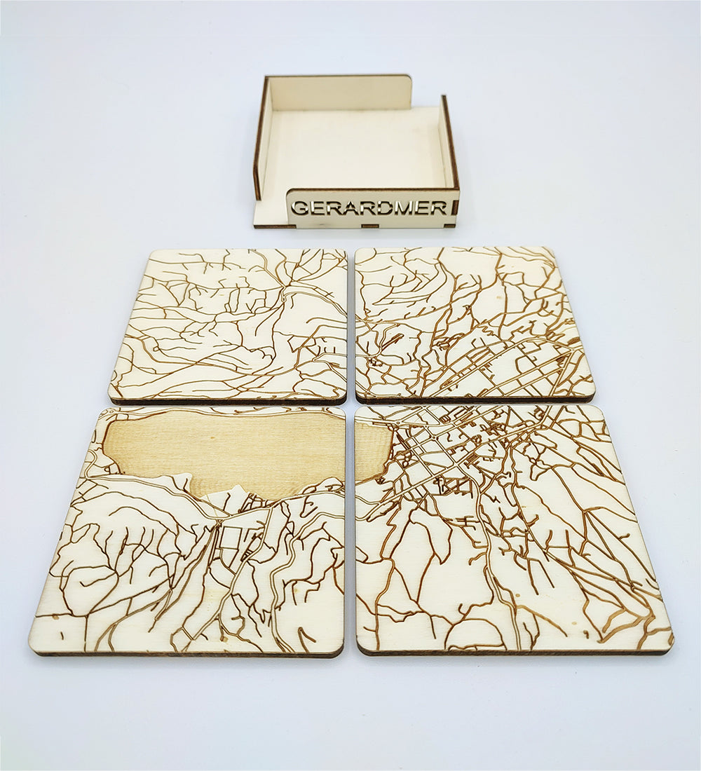 Set of 4 coasters from the town of Gérardmer in the Vosges