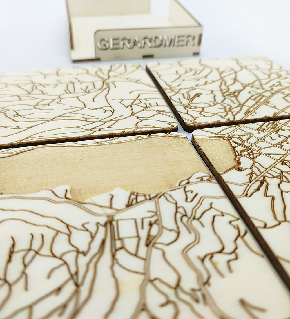 Set de 4 sous verres de la ville de Gérardmer dans les Vosges