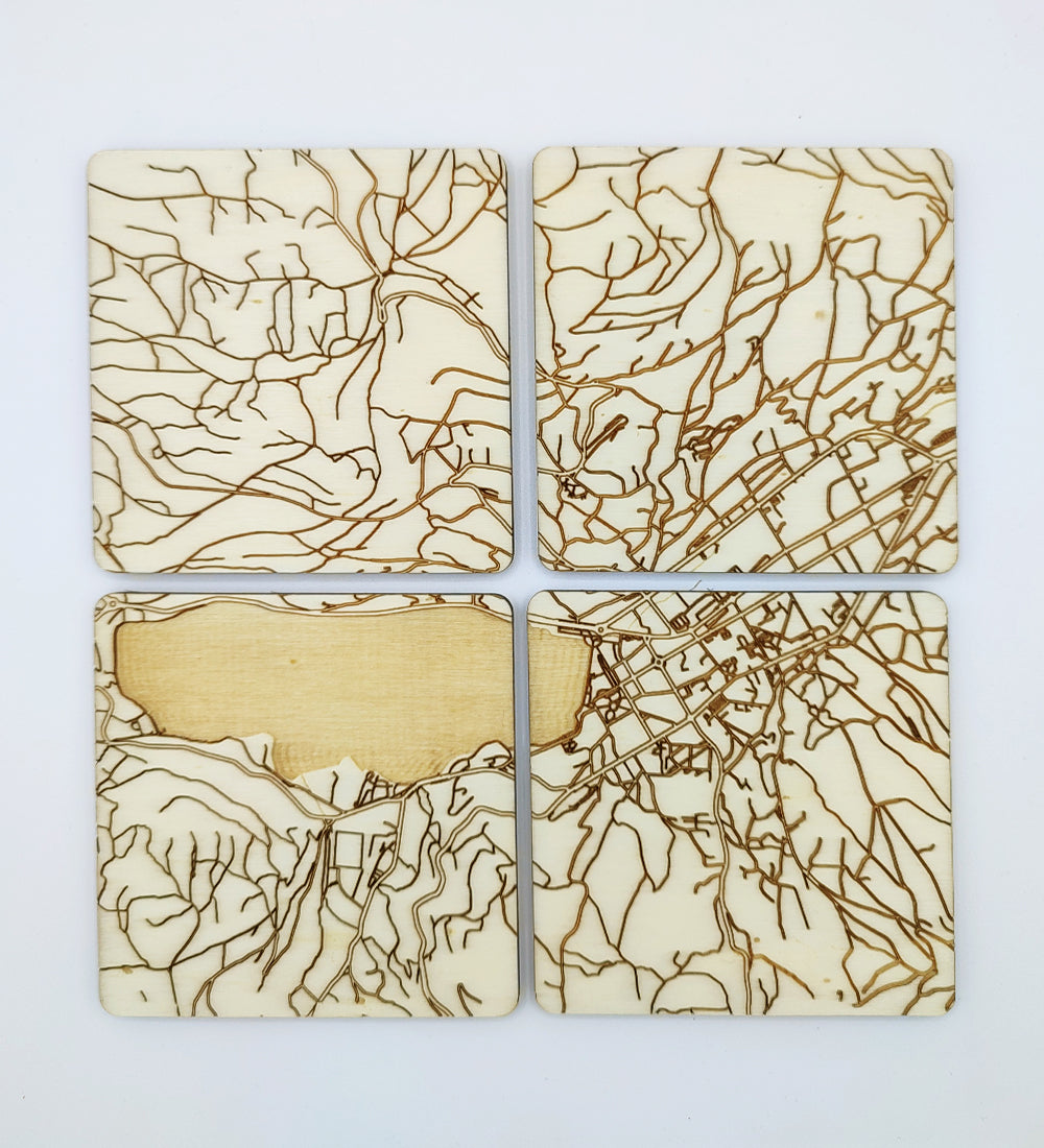 Set of 4 coasters from the town of Gérardmer in the Vosges