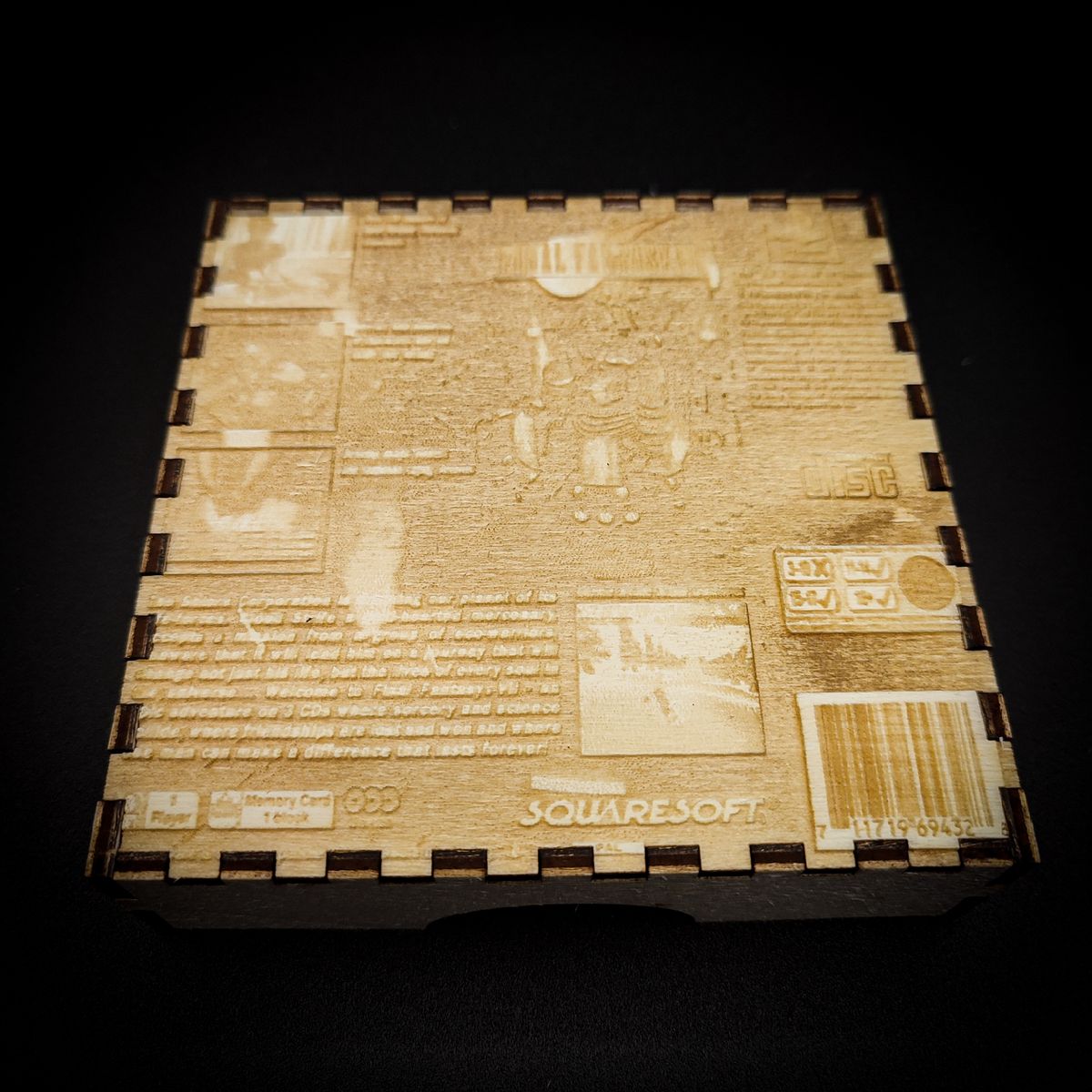 Set of 4 Final Fantasy 7 coasters with wooden box