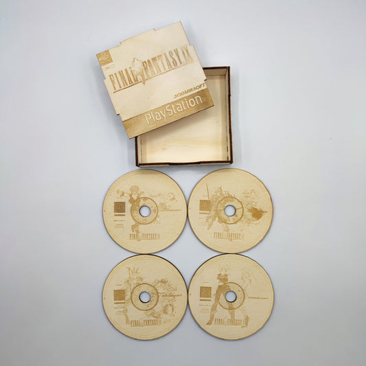 Set of 4 Final Fantasy 9 coasters with wooden box