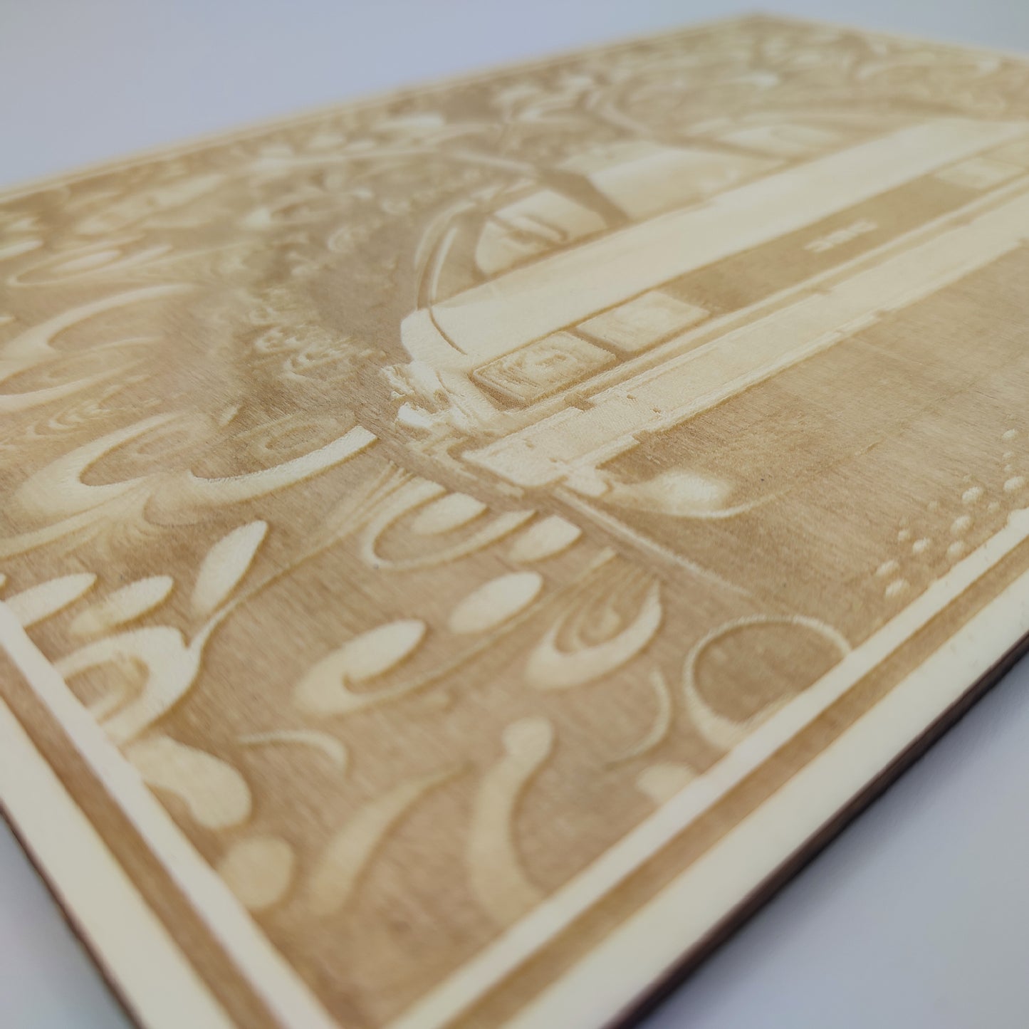 Delorean II - Back to the Future - Wood Engraving