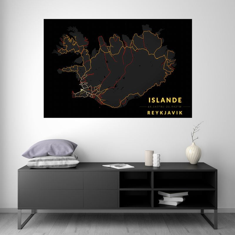 Islande - Carte Vintage