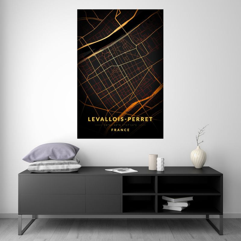 Levallois-Perret - Vintage Map