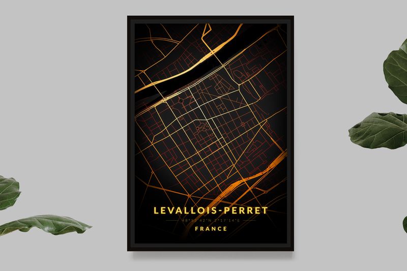Levallois-Perret - Vintage Map