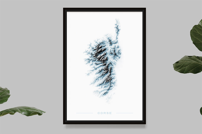 Corsica - 3D Relief Effect Map